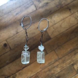 Genuine Sterling Silver & Fluorite Stone Earrings